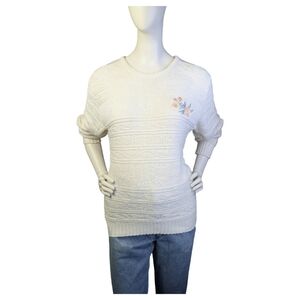 Vintage Helen Harper Floral Embroidered Sweater | Cottagecore | Size M